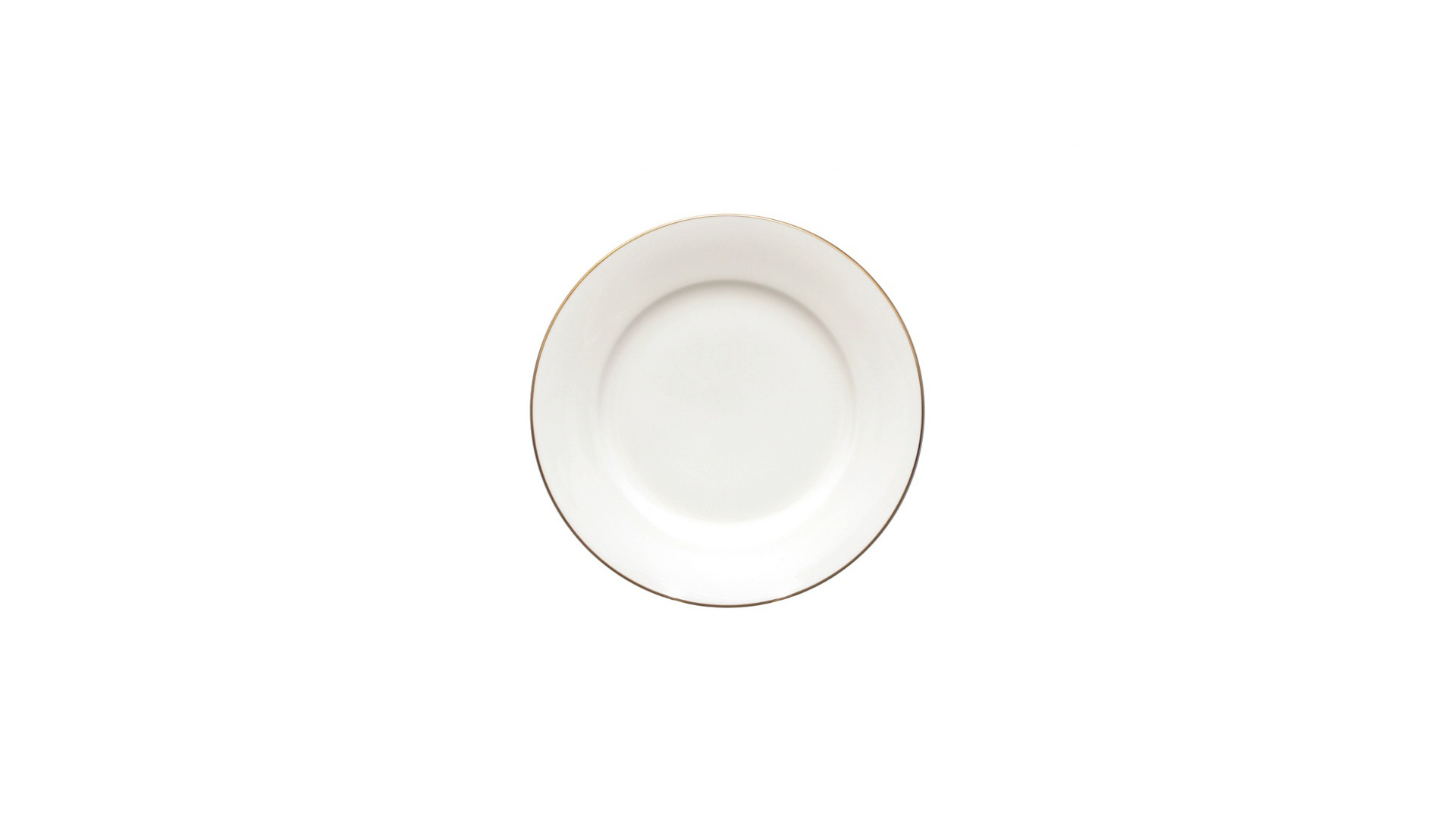 Тарелка закусочная ИФЗ Золотая лента Стандартная 20 см, фарфор костяной