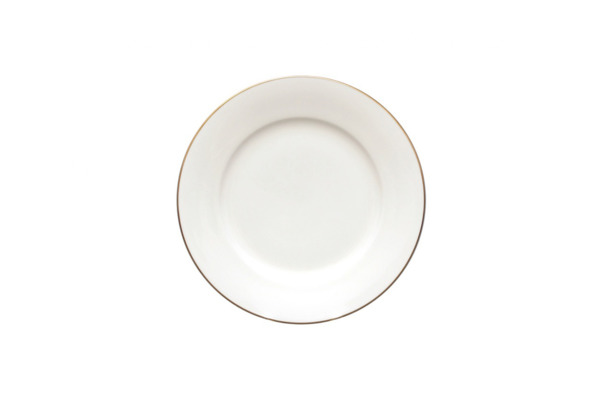 Тарелка закусочная ИФЗ Золотая лента Стандартная 20 см, фарфор костяной