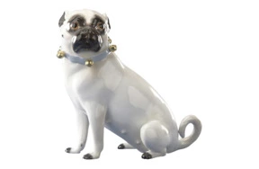 Фигурка Meissen Мопс с бубенцами 14 см, фарфор