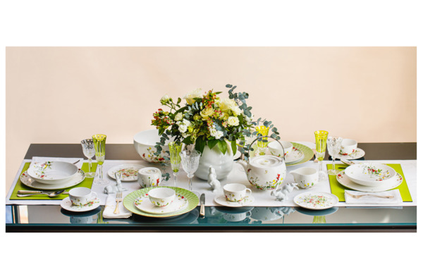 Тарелка обеденная с бортом Rosenthal Дикие цветы 28 см, фарфор костяной