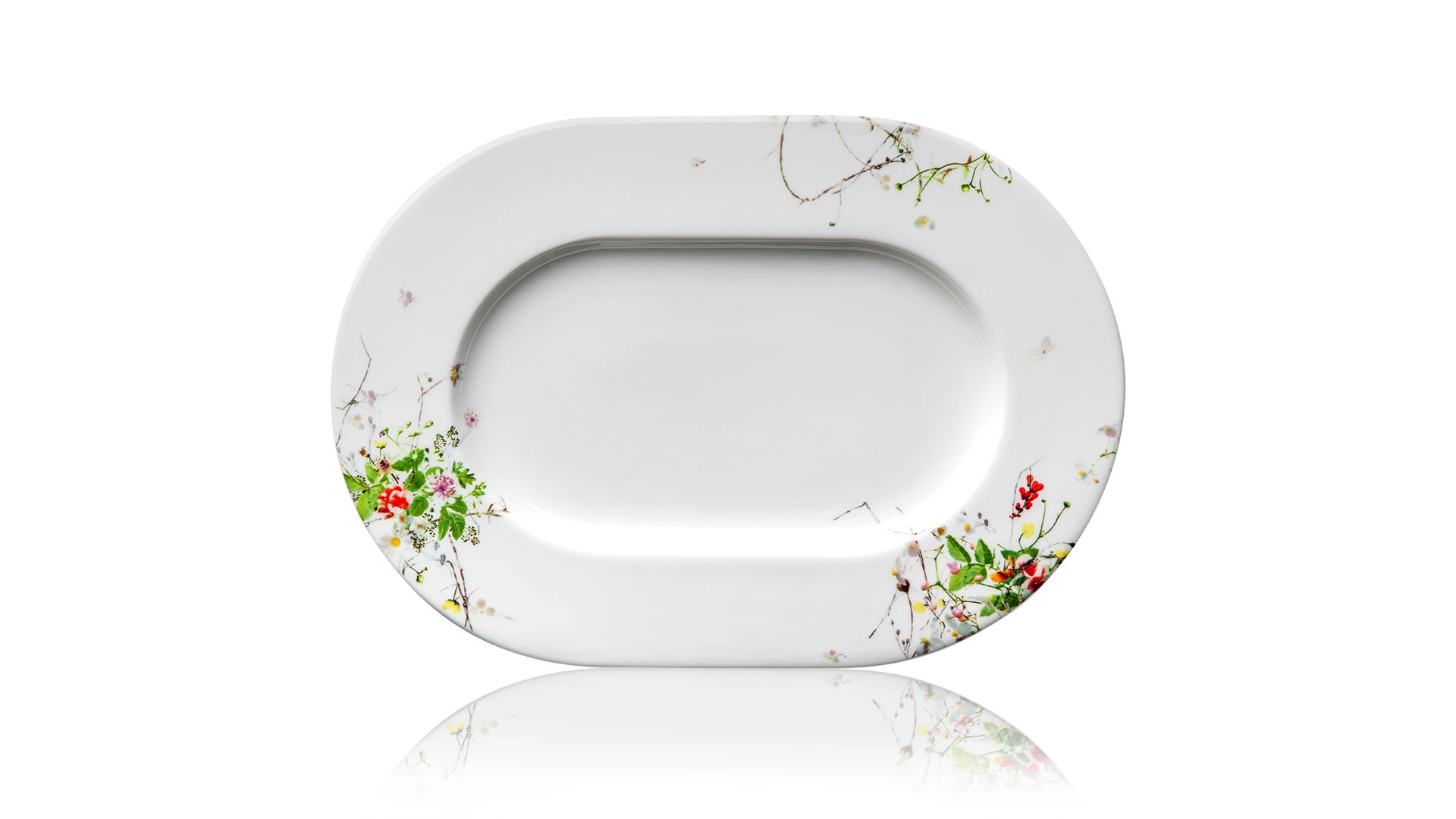Блюдо овальное Rosenthal Дикие цветы 34 см, фарфор костяной