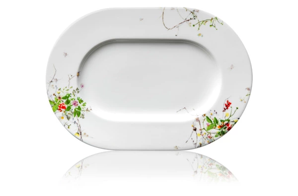 Блюдо овальное Rosenthal Дикие цветы 34 см, фарфор костяной