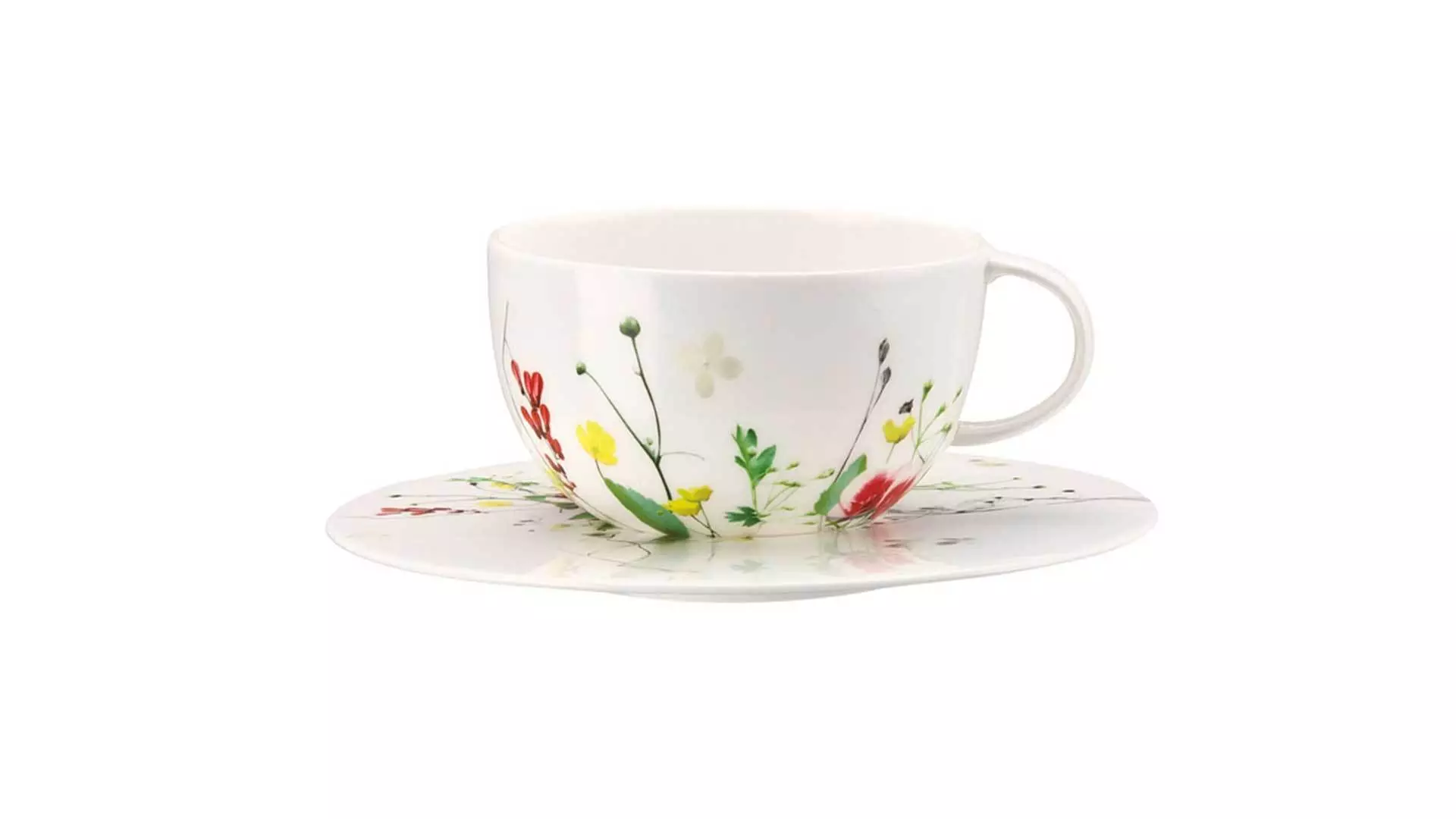 Чашка чайная с блюдцем Rosenthal Дикие цветы 250 мл, фарфор костяной