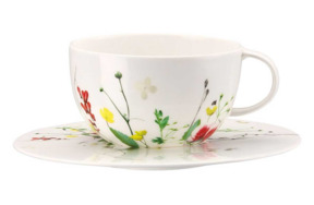 Чашка чайная с блюдцем Rosenthal Дикие цветы 250 мл, фарфор костяной
