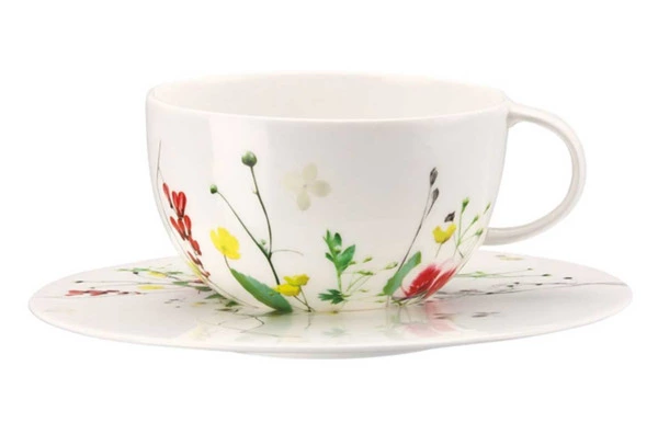 Чашка чайная с блюдцем Rosenthal Дикие цветы 250 мл, фарфор костяной