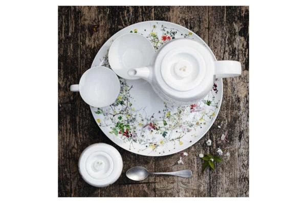 Чашка чайная с блюдцем Rosenthal Дикие цветы 250 мл, фарфор костяной