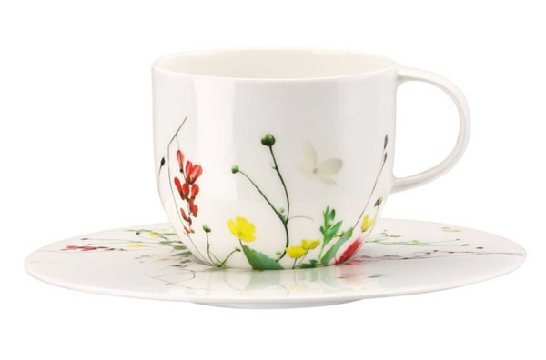 Чашка кофейная с блюдцем Rosenthal Дикие цветы 200 мл, фарфор костяной