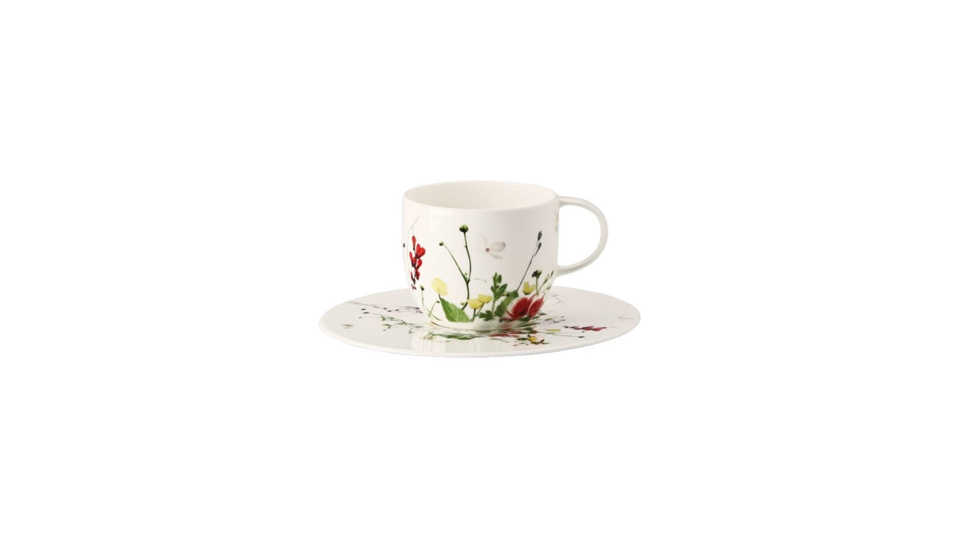 Блюдце для чашки кофейной Rosenthal Дикие цветы, фарфор костяной