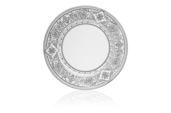 Тарелка закусочная Haviland Матиньон 22 см, белый, платиновый декор