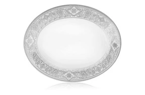 Блюдо овальное Haviland Матиньон 34,5 см, белый, платиновый декор