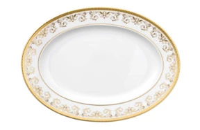 Блюдо овальное Rosenthal Versace Медуза Гала 34см, фарфор, золотое
