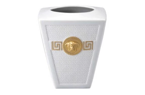 Ваза Rosenthal Versace Символ Версаче 15 см, фарфор, белая, золотая Медуза