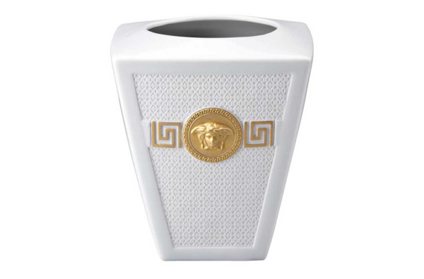 Ваза Rosenthal Versace Символ Версаче 15 см, фарфор, белая, золотая Медуза