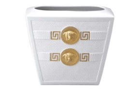 Ваза Rosenthal Versace Символ Версаче 18 см, фарфор, белая, золотая Медуза