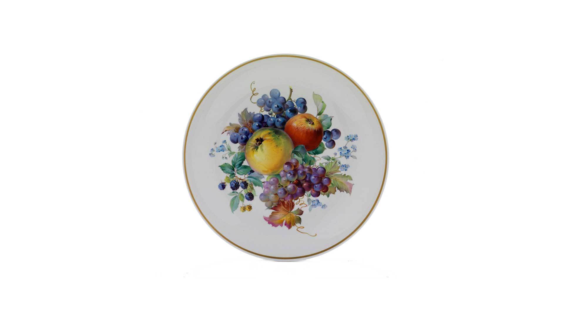 Тарелка настенная Meissen Натуралистическая роспись, фрукты, 35 см, 5 цветов