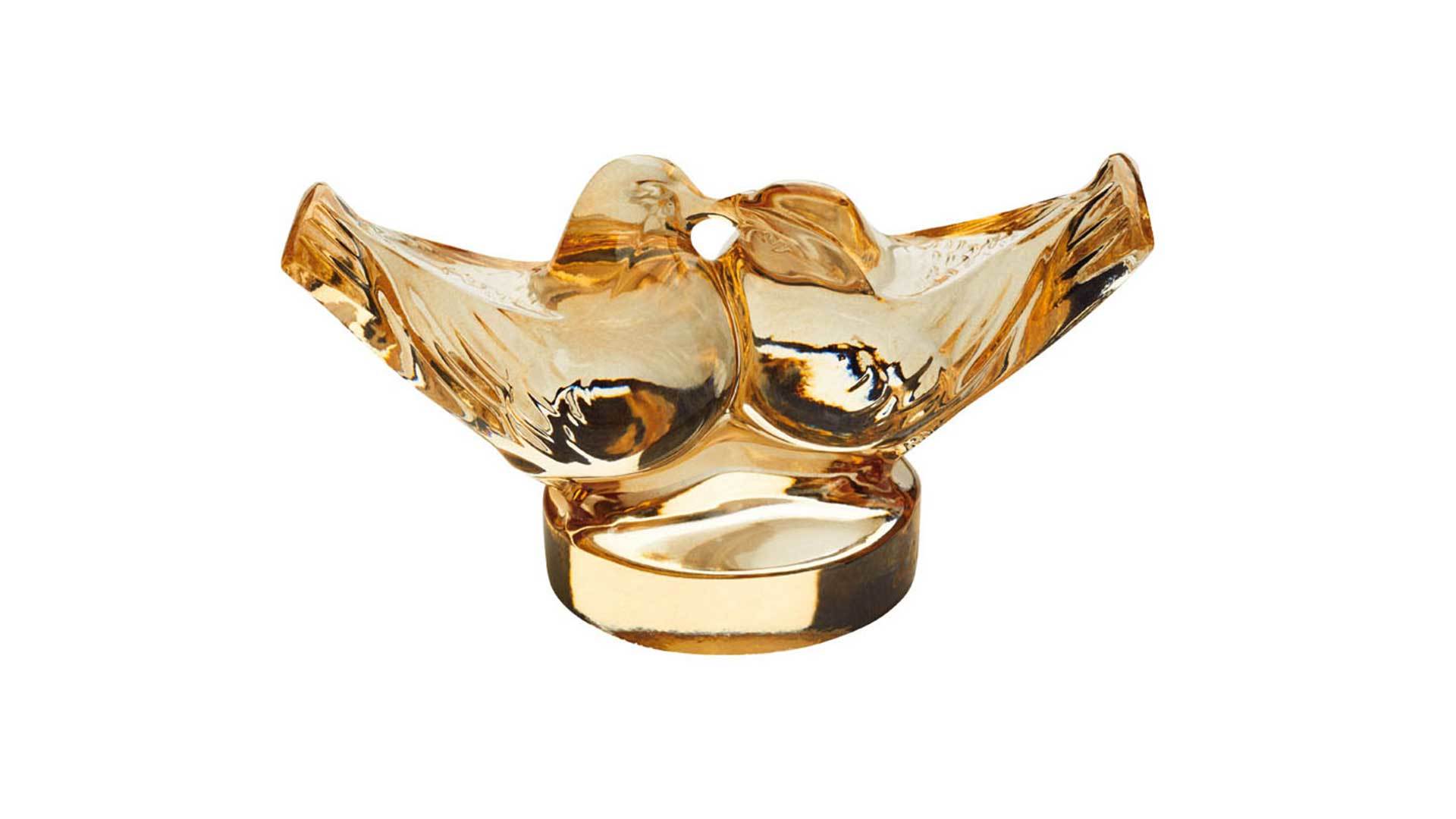 Фигурка Lalique Два голубя, хрусталь, золотой