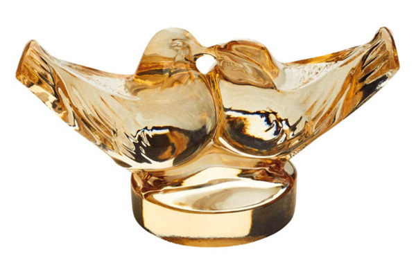 Фигурка Lalique Два голубя, хрусталь, золотой