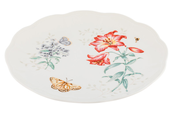 Тарелка обеденная Lenox Бабочки на лугу Перламутровка 27 см