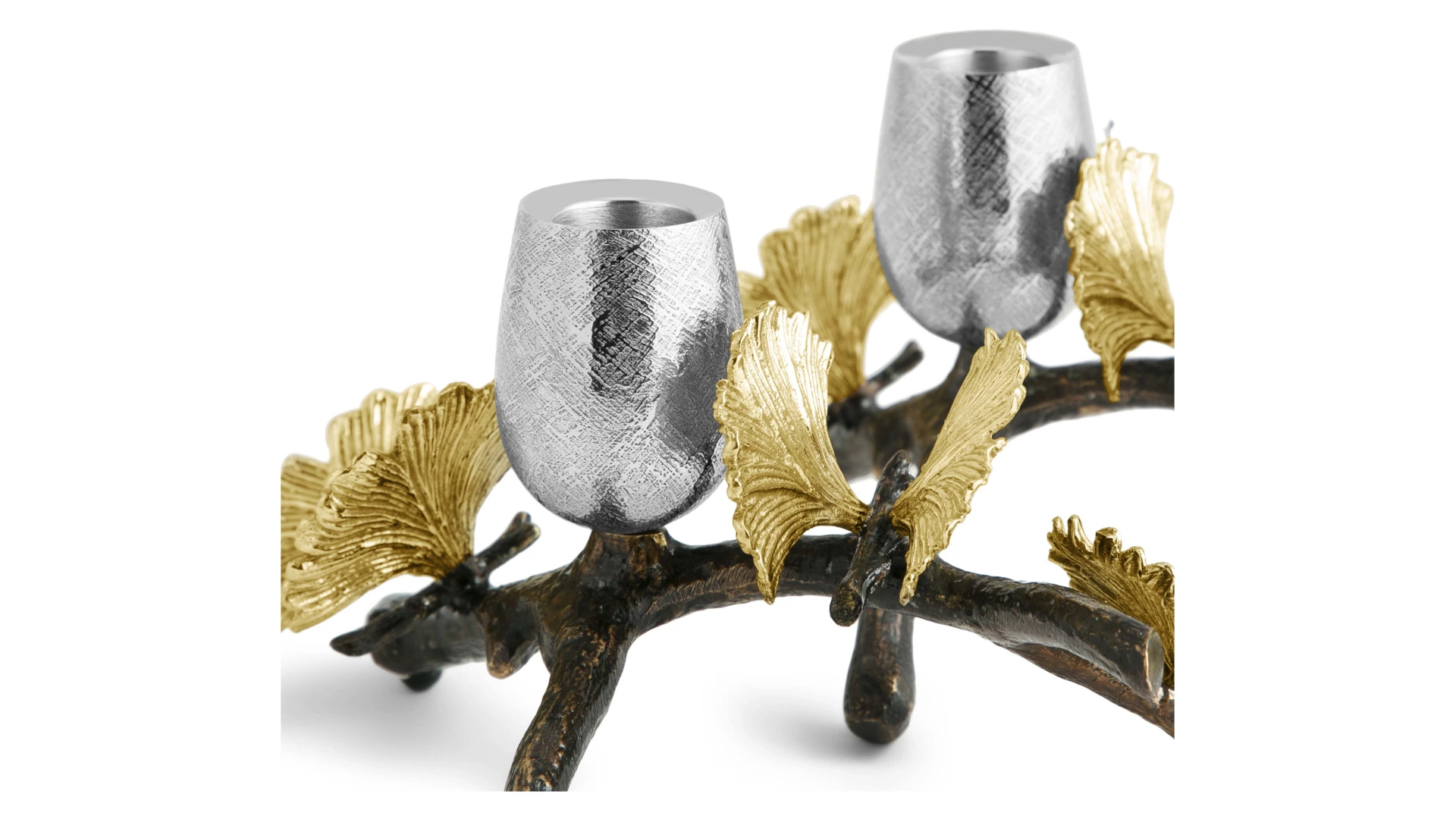 Набор подсвечников Michael Aram Бабочки гинкго 21 см, 2 шт, сталь нержавеющая