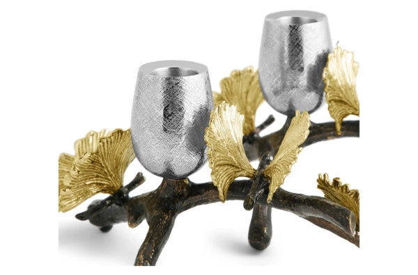 Набор подсвечников Michael Aram Бабочки гинкго 21 см, 2 шт, сталь нержавеющая