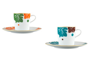 Набор чашек чайно-кофейных с блюдцами Furstenberg Ореол цветной 200 мл, 2 шт