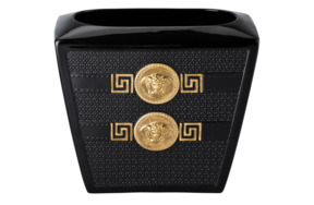 Ваза Rosenthal Versace Символ Версаче 18 см, фарфор, черная, золотая Медуза