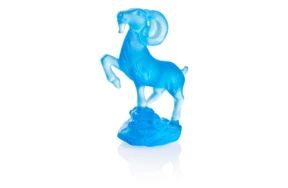 Фигурка Cristal de Paris Горный козел 6х8 см, хрустальное тесто, синяя
