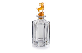 Графин Cristal de Paris для виски Горный козел 1л, янтарный