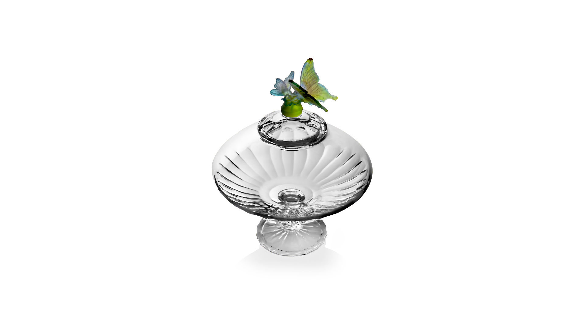 Конфетница с крышкой Cristal de Paris Трианон 25см, зеленая