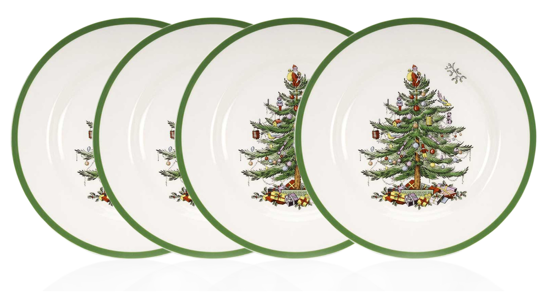 Набор из 4 тарелок обеденных Spode "Рождественская ель" 27см