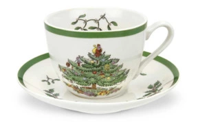 Чашка чайная с блюдцем Spode Рождественская ель 200 мл, фаянс
