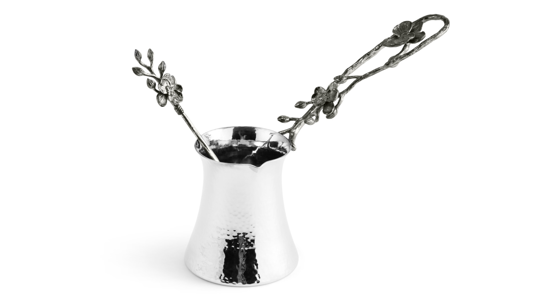 Набор турка для кофе и ложка Michael Aram Чёрная орхидея, серебрист