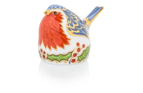 Пресс-папье Royal Crown Derby Малиновка с остролистом 10см