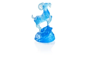 Фигурка Cristal de Paris Горный козел 3,6х5,5см, хрустальное тесто, синяя