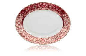 Блюдо овальное Haviland Матиньон 34,5 см, вишневый, платиновый декор