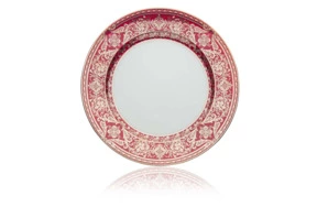 Блюдо круглое Haviland Матиньон 31,5 см, вишневый, платиновый декор