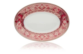 Блюдо овальное Haviland Матиньон 23,5 см, вишневый, платиновый декор