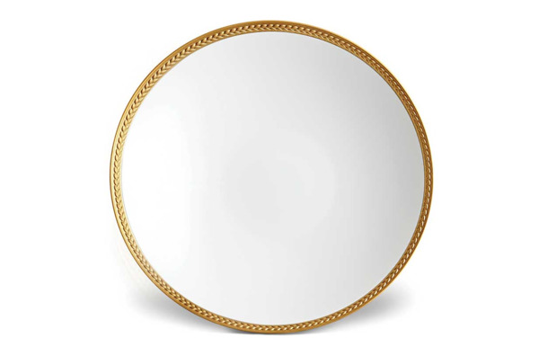 Тарелка суповая 23см Плетеный шелк, золотой декор
