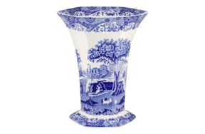 Ваза шестигранная Spode Голубая Италия 27 см, фарфор