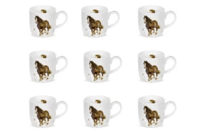 Набор кружек Royal Worcester Забавная фауна Лошадка 310 мл, 6 шт, фарфор костяной