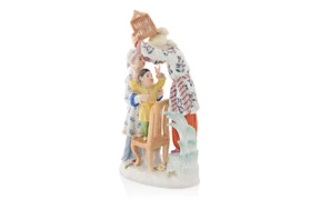 Фигурка Meissen 17 см Японки, показывающие клетку ребенку, ПРайнеке, 1748г, пара к 65648