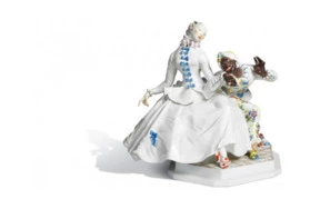 Фигурка Meissen 26см Дама с мавром (П.Шойрих, 1919г.)
