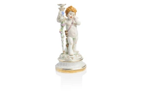 Фигурка Meissen 17см Купидон с посохом, увитым розами (Генрих Швабе, 1877-1880гг.)