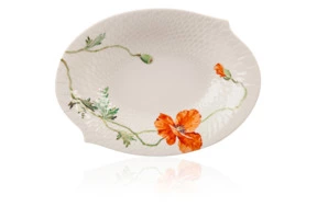 Блюдо для гарнира овальное Meissen 21,5 см Игра волн, рельеф, маки
