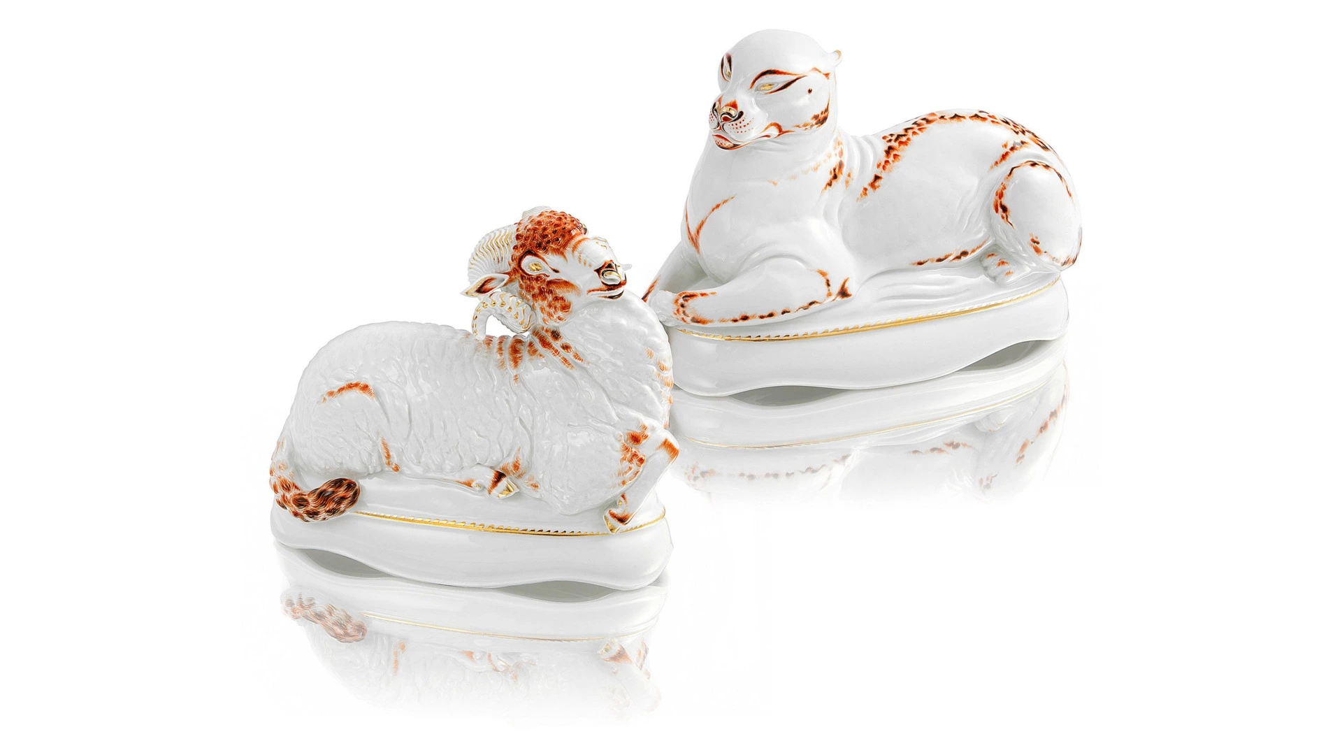 Фигурка Meissen 19,5 см Овен, элемент композиции Лис Райнеке, Макс Эссер, 1925г, лимвып07/50, 2015