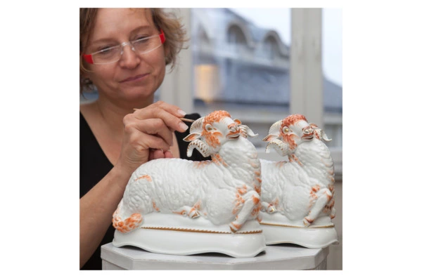 Фигурка Meissen 19,5 см Овен, элемент композиции Лис Райнеке, Макс Эссер, 1925г, лимвып07/50, 2015