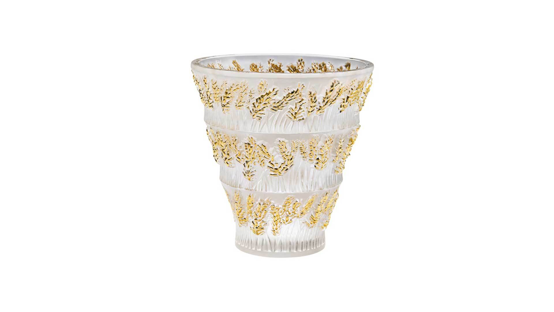 Ваза Lalique Provence, хрусталь, золотой