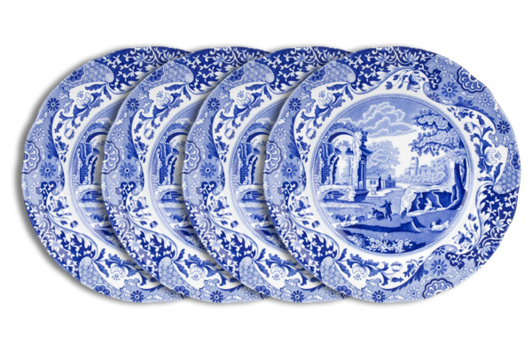 Набор тарелок акцентных Spode Голубая Италия 23 см, 4 шт