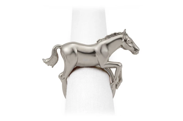 Набор из 4 колец для салфеток Конь (платиновое покрытие)