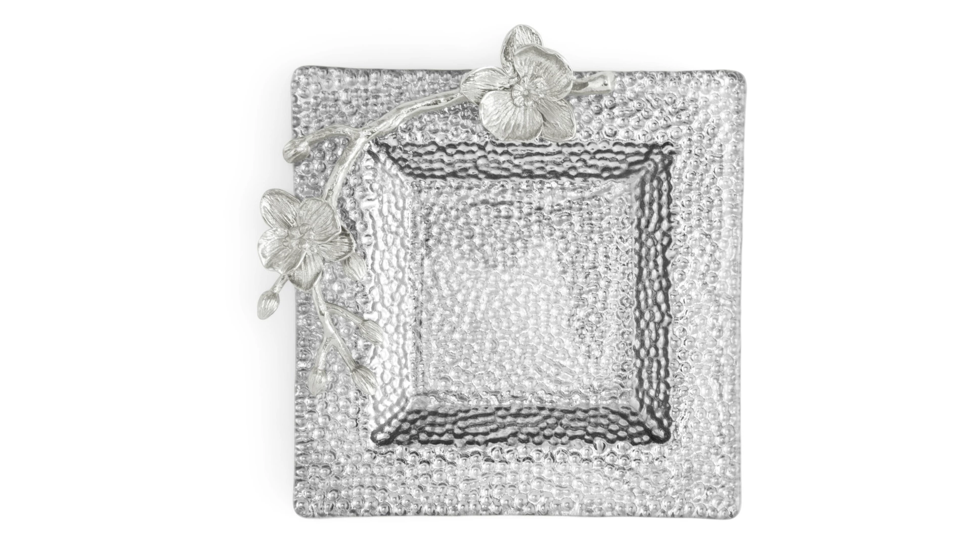 Блюдо квадратное Michael Aram Белая орхидея 18 см, сталь нержавеющая